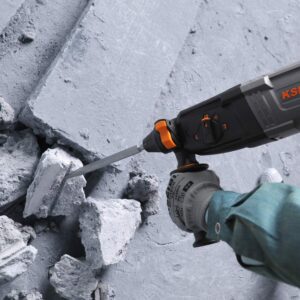 KSEIBI 1 inch Rotary Hammer Drill 6.5 Amp SDS Plus 4 Functions Reduced Vibration Variable Speed Drilling 900RPM, 4350BPM, 5 Joules Impact Rate, Safety Clutch (KSH 3-26)