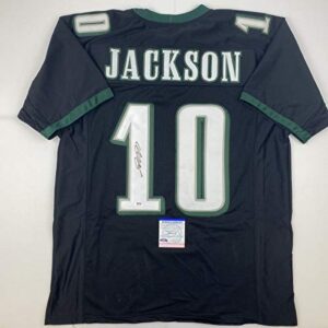 autographed/signed desean jackson philadelphia black football jersey psa/dna coa