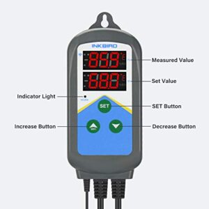 Inkbird Temperature Controller ITC-306T WiFi Heat Lamp Thermostat Reptile Temperature Controlled Outlet for Heat Mat Fermentation,1200W,10A.