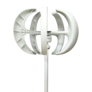 wind turbine generator, 24v 600w 5 blades vertical axis wind turbine kit 2m/s low wind speed starting wind power generator with controller for home, camping & boat use - white (24v)