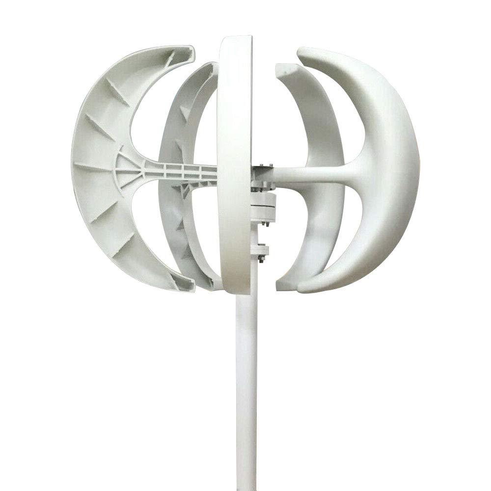 Wind Turbine Generator, 24V 600W 5 Blades Vertical Axis Wind Turbine Kit 2m/s Low Wind Speed Starting Wind Power Generator with Controller for Home, Camping & Boat Use - White (24V)