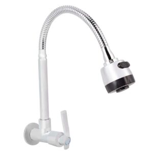 cold water sink faucet - wall mounted faucet, single cold water faucet,360 rotatable sink faucet kitchen sink faucet neck laundry room garden outdoor faucets tap