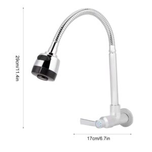 Cold Water Sink Faucet - Wall Mounted Faucet, Single Cold Water Faucet,360 Rotatable Sink Faucet Kitchen Sink Faucet Neck Laundry Room Garden Outdoor Faucets Tap