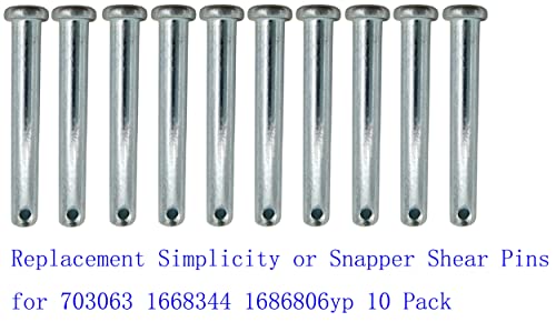 Replacement Simplicity or Snapper Shear Pins FITS 703063, 1668344, 1686806yp 10 Pack