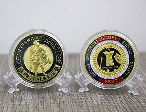 HillSpring 2 Pieces Put On The Whole Armor of God Challenge Coins (Ephesians 6:11-18)