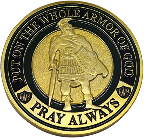 HillSpring 2 Pieces Put On The Whole Armor of God Challenge Coins (Ephesians 6:11-18)