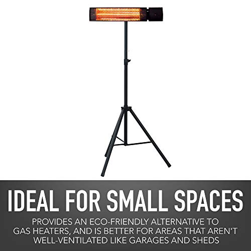 Permasteel PH-90204-BK-AM Portable Patio Heater, 39.96" x 7.16" x 11.33", Black