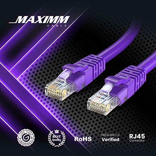 Maximm Cat 6 Ethernet Cable 250 Ft,Cat6 Cable, LAN Cable, Internet Cable, Patch Cable and Network Cable - UTP (Purple) 250 Feet ethernet Cord