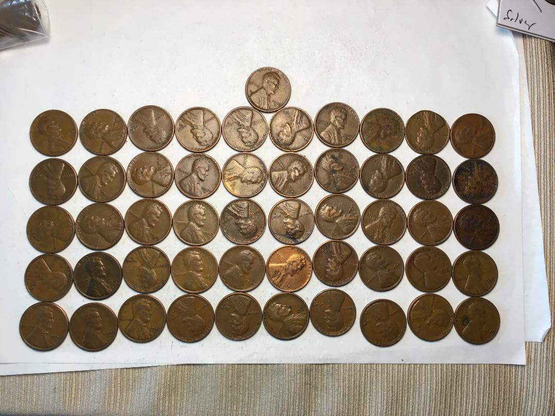 1949 D Lincoln Wheat Cent Penny Roll 50 Coins Penny Seller Very Fine