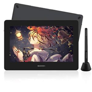 gaomon pd1320 13.3 inches tilt support graphics drawing tablet with 86% ntsc full-laminated ips screen pen display-gray