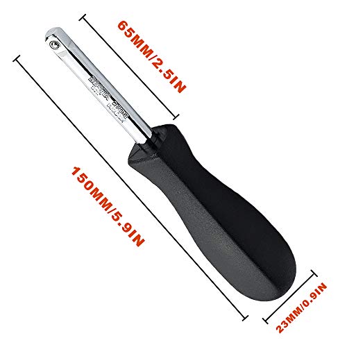 1/4" Drive Spinner Handle - 1/4" Socket Driver Handle Standard with internal 1/4" Female End Attachment Extension （150MM）