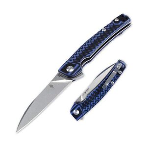kizer knives for edc n690 blade and blue/black g10 handle folding pocket knife,splinter v3457n2
