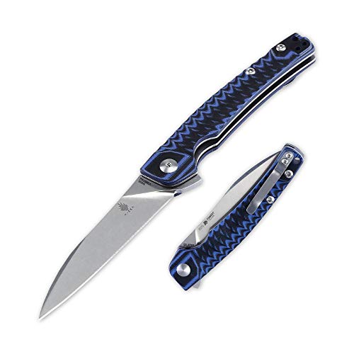 Kizer Knives for EDC N690 Blade and Blue/Black G10 handle Folding Pocket Knife,Splinter V3457N2