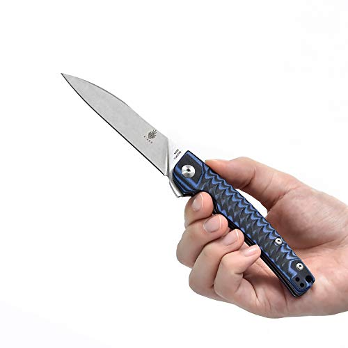 Kizer Knives for EDC N690 Blade and Blue/Black G10 handle Folding Pocket Knife,Splinter V3457N2