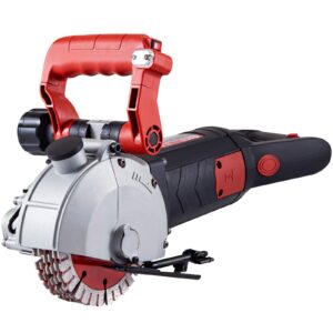 vevor wall chaser, 5800w slotting machine with laser guide 6800rpm, max groove depth and width 2" x 1.5", concrete grooving cutting machine with 8 saw blades and water pump