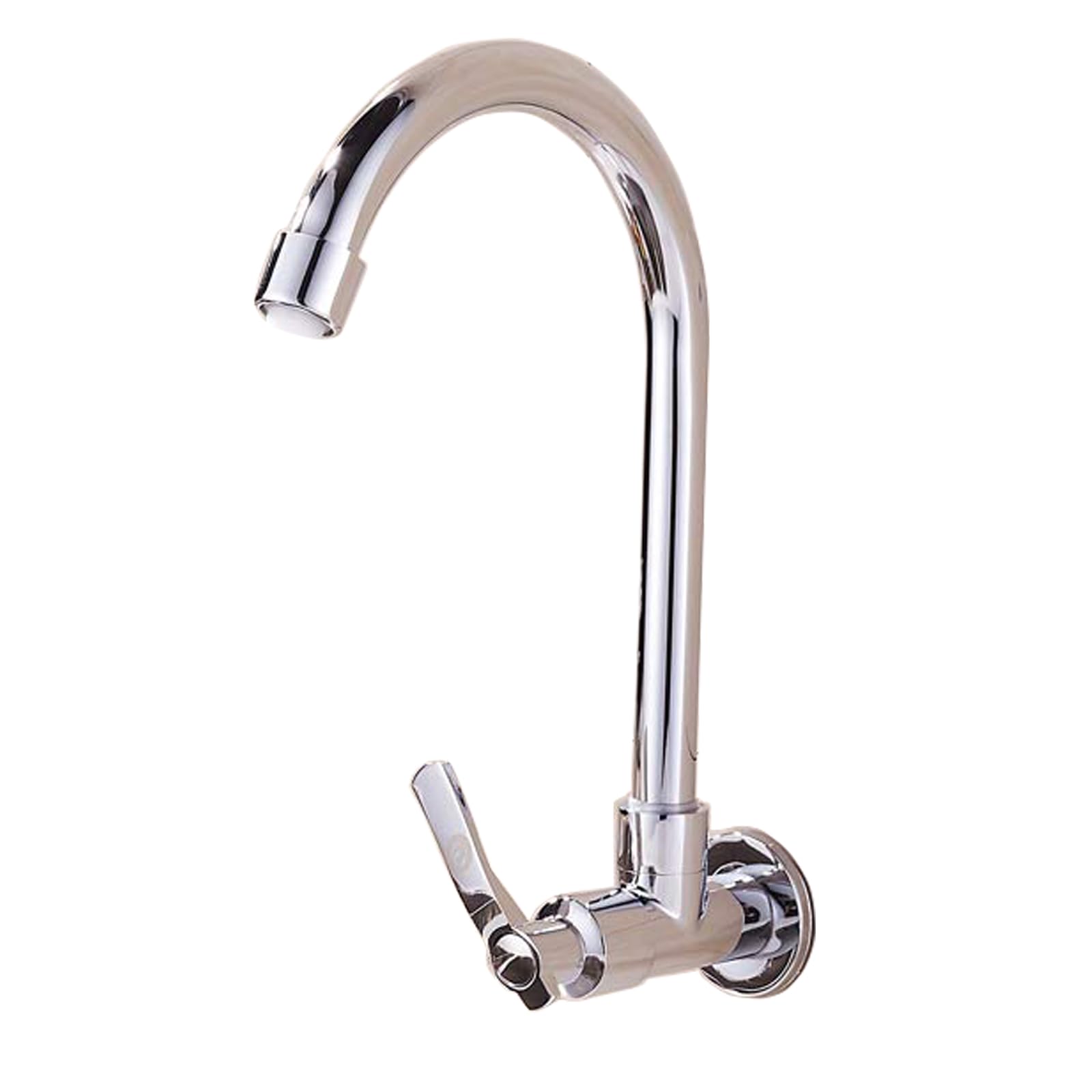 Inchant Cold Water Sink Faucet - Single Handle One Hole High Arc Wall Mount Stainless Steel Bar Faucet for Kitchen Garden Outdoor Boat Camper Easy Install Chrome Finish