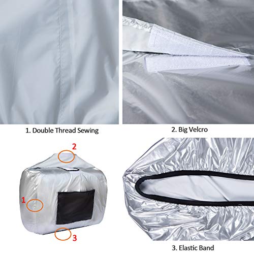 Waterproof Generator Cover Inverter Generator Storage Cover for Most Universal Generator 1000-2500 Watt (L24.5" x W13" x H18.5", Silver)