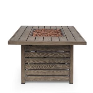 Christopher Knight Home Elberton Outdoor FIRE Pit, Wood Pattern Brown