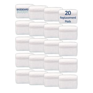 baseboard buddy pad refills – 20 pack of microfiber replacement pads