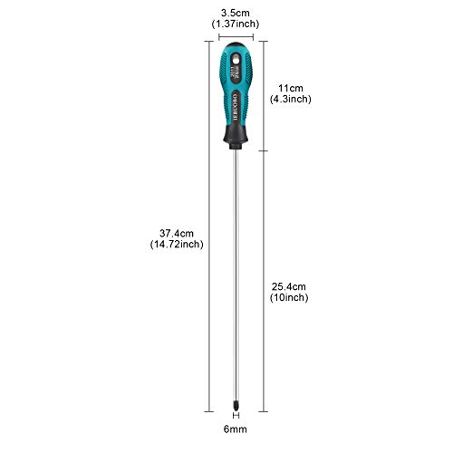 IEBUOBO 10-inch long Screwdriver Magnetic Tip Cross Head Flat Head NO.2 Screwdriver 2 Packs, With Magnetizer/Demagnetizer Tool