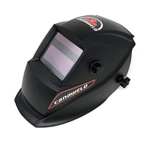 CANAWELD Auto Darkening True Color Welding Helmet 1/1/1/2 High Optical Class Solar Powered Welder Mask with 2 Sensors (Classic Duty-Black)