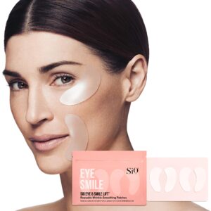 SiO Beauty Eye and Smile Lift Anti-Wrinkle Patches 4 Week Supply - Overnight Under Eye Mask Pads For Dark Circles - Silicone Skin Treatment For Wrinkles