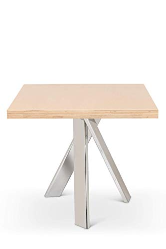 Square Dining Table with Chrome Plated Steel Base