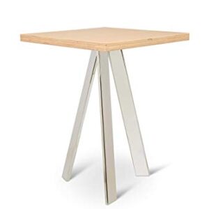 Square Bar Table with Chrome Plated Steel Base