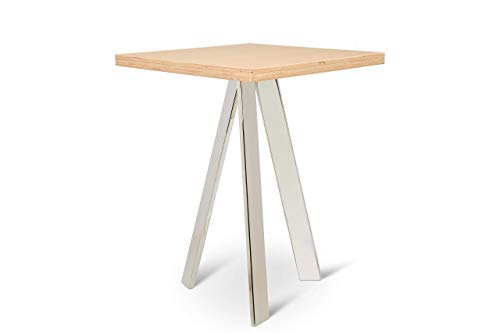 Square Bar Table with Chrome Plated Steel Base