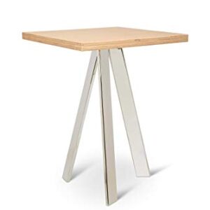 Square Bar Table with Chrome Plated Steel Base