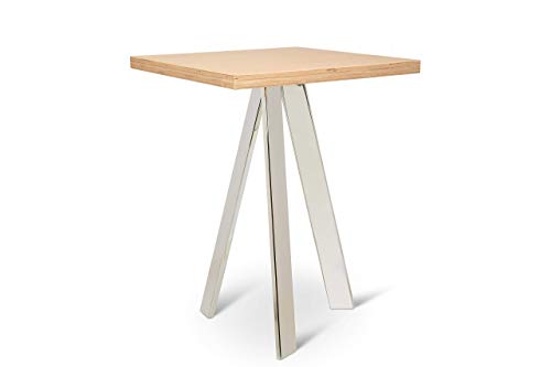 Square Bar Table with Chrome Plated Steel Base