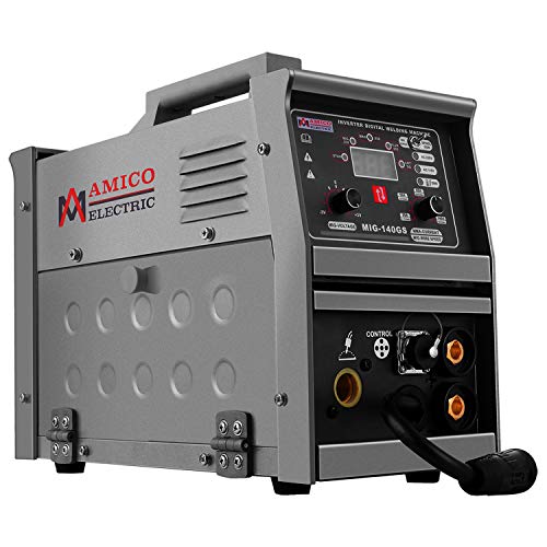 AmicoPower Amico MIG-140GS,140 Amp MIG/MAG/Lift-TIG/Stick Arc DC Welder,3-in-1 Multifunction,100% Duty Cycle,Spool Gun Weld Aluminum SPG15180 and SPG15250