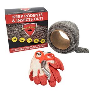 Pestplug - 10 Feet Stainless Steel Wool/Garland DIY Kit/Gap Blocker to Keep MIce & Rodents Out. Does NOT Rust! Fill Fabric, Plug Holes, Siding, Pipes in Homes, Garages, Farm Buildings, RV's