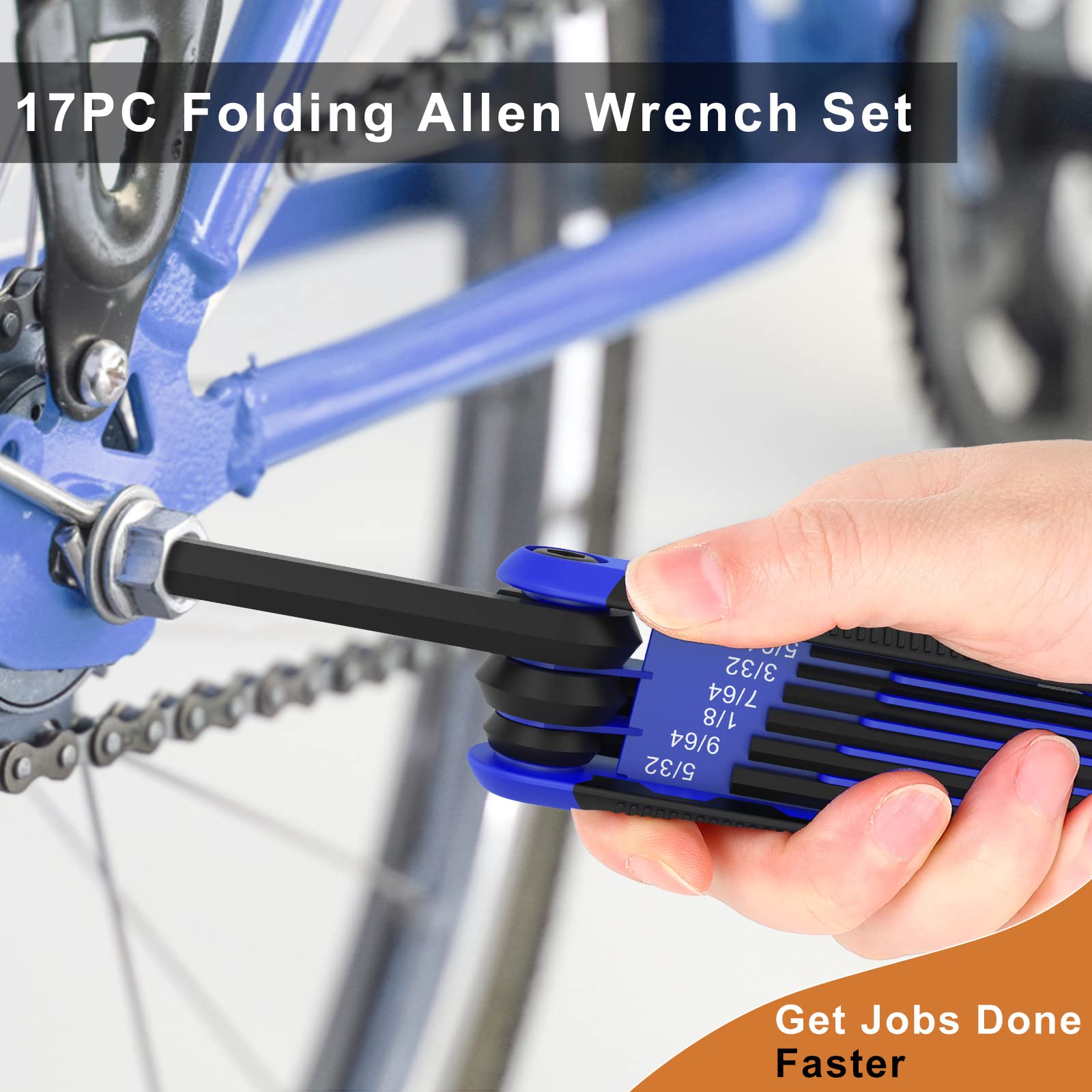 Allen Wrenches Sets - 17Pcs Hex Key Set Metric & Standard SAE Folding Allen Key Sets | 2 Pack Portable Small Allen Wrenches Sets for Hex Head Socket Screw, Stocking Stuffers, Unique Gifts For Men