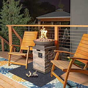 Fire Pit Mat—Gas grill mat,Retardant，Heat Resistant，Ember Mat，Electric Smoker Mat，Under the stove， Protect your deck, terrace, lawn or campground from embers，Reusable，Waterproof backing (36" x 36")