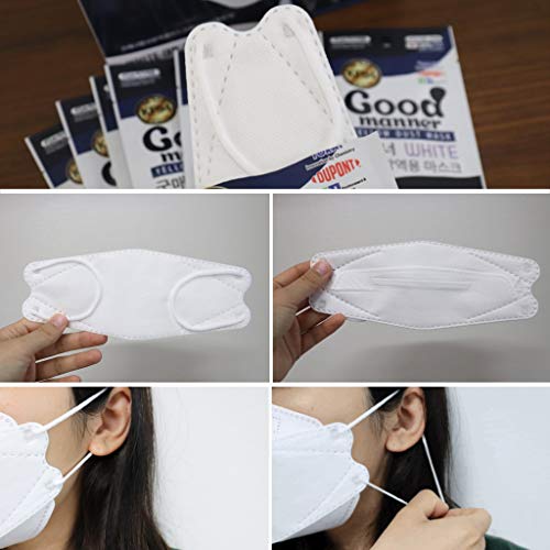 (100 Count) Good Manner KF94 Protective Face Safety Mask (White) Made in South Korea