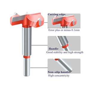 HUAXIU Forstner Drill Bit Sets, Tungsten Steel Woodworking Hole Saw Set Wood Boring Drill Bits Wood Cutter Auger Opener Round Shank Drilling Cutting Rotary Tool Kits for Wood Plastic Plywood (10 PCS)