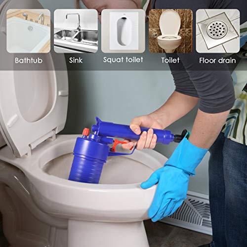 Toilet Plunger, Air Drain Blaster, Pressure Pump Cleaner, High Pressure Plunger Opener Cleaner Pump for Bath Toilets, Bathroom, Shower, Sink, Bathtub, Kitchen Clogged Pipe