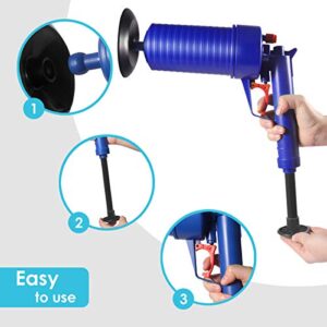 Toilet Plunger, Air Drain Blaster, Pressure Pump Cleaner, High Pressure Plunger Opener Cleaner Pump for Bath Toilets, Bathroom, Shower, Sink, Bathtub, Kitchen Clogged Pipe