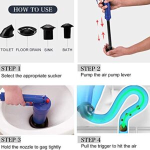 Toilet Plunger, Air Drain Blaster, Pressure Pump Cleaner, High Pressure Plunger Opener Cleaner Pump for Bath Toilets, Bathroom, Shower, Sink, Bathtub, Kitchen Clogged Pipe