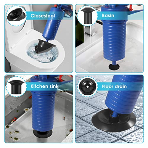 Toilet Plunger, Air Drain Blaster, Pressure Pump Cleaner, High Pressure Plunger Opener Cleaner Pump for Bath Toilets, Bathroom, Shower, Sink, Bathtub, Kitchen Clogged Pipe