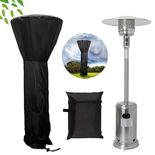 Patio Heater Cover Upgraded Outdoor Waterproof Standup Round Patio Heater Covers Dustproof,Wind-Resistant, Sunlight-Resistant,Snow-Resistant,with Zipper and Storage Bag (89'' H x 33" D x 19" B)