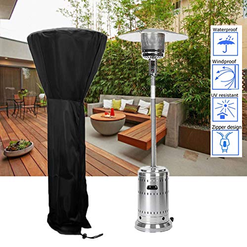 Patio Heater Cover Upgraded Outdoor Waterproof Standup Round Patio Heater Covers Dustproof,Wind-Resistant, Sunlight-Resistant,Snow-Resistant,with Zipper and Storage Bag (89'' H x 33" D x 19" B)