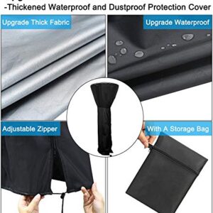 Patio Heater Cover Upgraded Outdoor Waterproof Standup Round Patio Heater Covers Dustproof,Wind-Resistant, Sunlight-Resistant,Snow-Resistant,with Zipper and Storage Bag (89'' H x 33" D x 19" B)