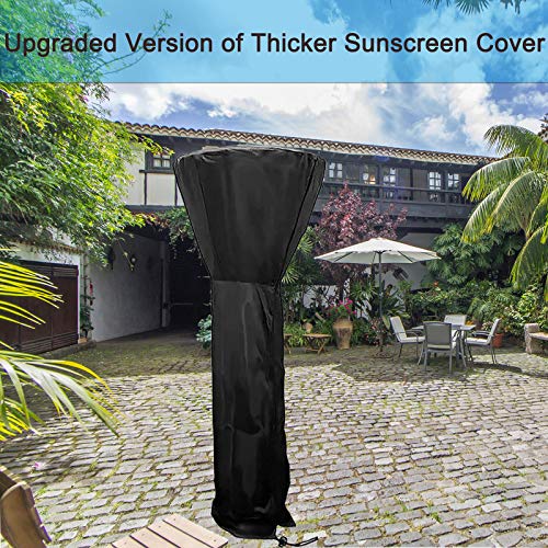 Patio Heater Cover Upgraded Outdoor Waterproof Standup Round Patio Heater Covers Dustproof,Wind-Resistant, Sunlight-Resistant,Snow-Resistant,with Zipper and Storage Bag (89'' H x 33" D x 19" B)