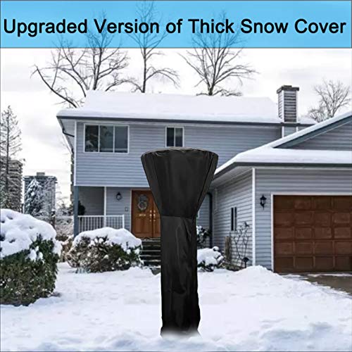 Patio Heater Cover Upgraded Outdoor Waterproof Standup Round Patio Heater Covers Dustproof,Wind-Resistant, Sunlight-Resistant,Snow-Resistant,with Zipper and Storage Bag (89'' H x 33" D x 19" B)