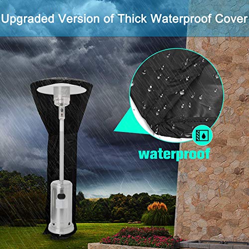 Patio Heater Cover Upgraded Outdoor Waterproof Standup Round Patio Heater Covers Dustproof,Wind-Resistant, Sunlight-Resistant,Snow-Resistant,with Zipper and Storage Bag (89'' H x 33" D x 19" B)