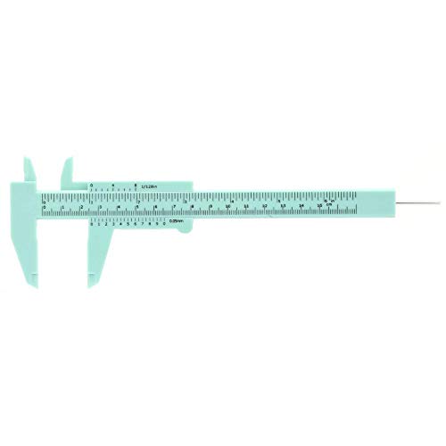 Mini Plastic Caliper High Accuracy Double Rule Scale Measuring Tool Rectangular Vernier Caliper Fast Read Sliding Gauge Ruler Pocket Ruler for Jewelry Measurement, School, Exhibition Gifts, etc.