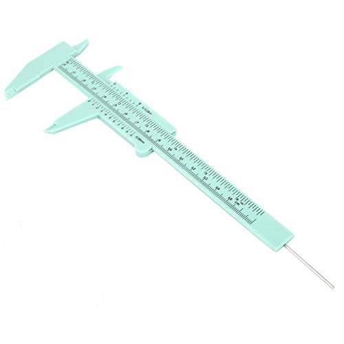 Mini Plastic Caliper High Accuracy Double Rule Scale Measuring Tool Rectangular Vernier Caliper Fast Read Sliding Gauge Ruler Pocket Ruler for Jewelry Measurement, School, Exhibition Gifts, etc.