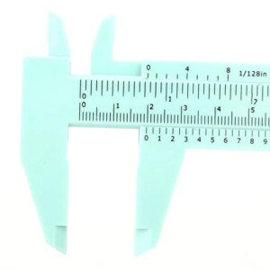 Mini Plastic Caliper High Accuracy Double Rule Scale Measuring Tool Rectangular Vernier Caliper Fast Read Sliding Gauge Ruler Pocket Ruler for Jewelry Measurement, School, Exhibition Gifts, etc.